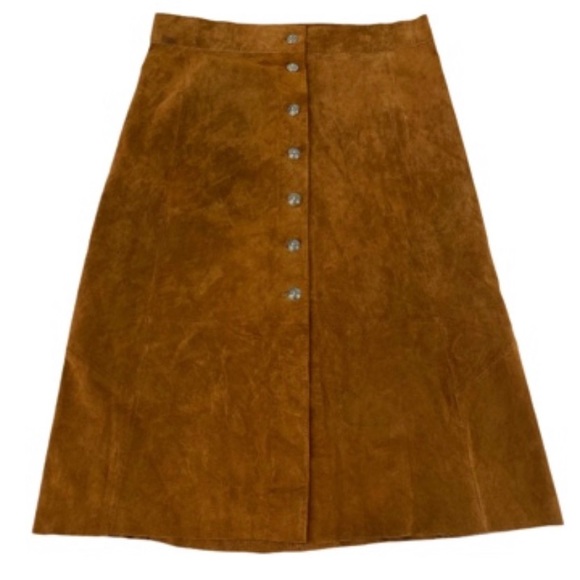 Zara Dresses & Skirts - Zara  Cognac Suede Midi Skirt